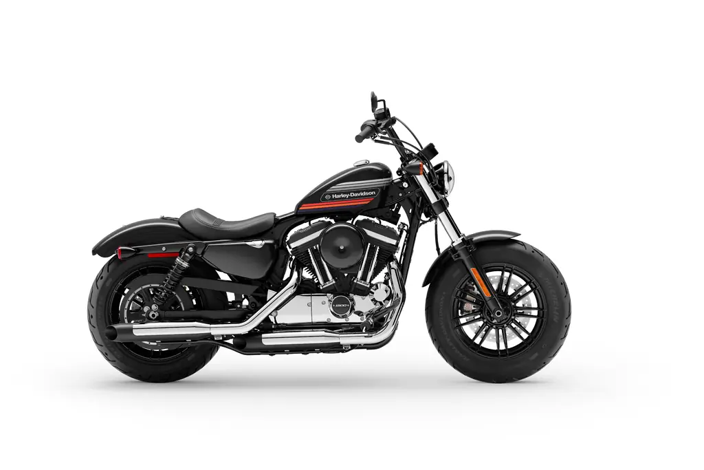 2019 Harley-Davidson Forty-Eight Special XL1200XS, studio photo, right side, with Tallboy handlebar and tank graphics