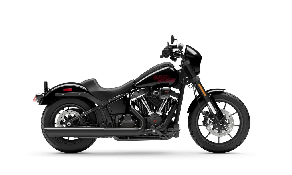 2026 Harley-Davidson Low Rider S, black, right side, studio shot, with the small quarter fairing